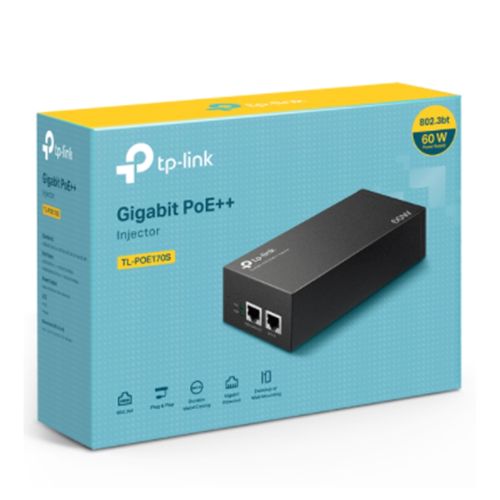 TP-LINK (TL-POE170S) Gigabit PoE++ Injector, 2 Gigabit ports