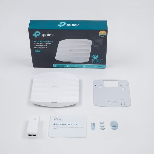 TP-LINK (EAP225) Omada AC1350 (867+450) Dual Band Wireless Ceiling Mount Access Point, PoE, GB LAN, Clusterable, MU-MIMO, Free Software