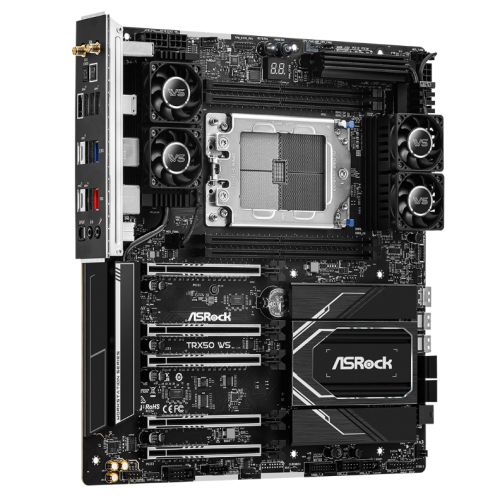 Asrock TRX50 WS, Workstation, AMD TRX50, sTR5, EATX, 4 DDR5 ECC, Wi-Fi 6E, 10G & 2.5G LAN, SlimSAS, MCIO, PCIe5, 2x M.2