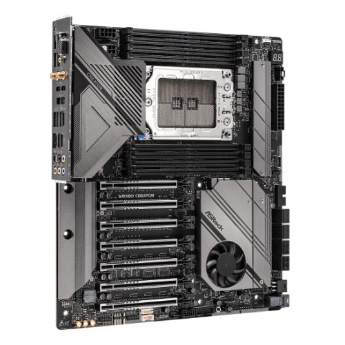 Asrock WRX80 CREATOR R2.0, AMD WRX80, sWRX8, EATX, 8 DDR4, Wi-Fi 6E, Thunderbolt 4, Dual 10G LAN & IPMI, 2x M.2
