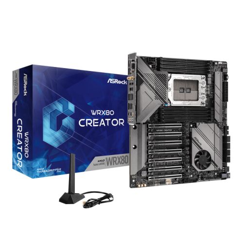 Asrock WRX80 CREATOR R2.0, AMD WRX80, sWRX8, EATX, 8 DDR4, Wi-Fi 6E, Thunderbolt 4, Dual 10G LAN & IPMI, 2x M.2