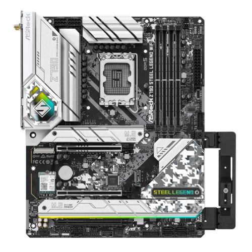 Asrock Z790 STEEL LEGEND WIFI, Intel Z790, 1700, ATX, 4 DDR5, HDMI, DP, eDP, Wi-Fi 6E, 2.5G LAN, PCIe5, RGB, 5x M.2