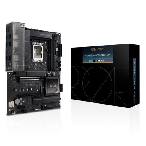 Asus PROART B760-CREATOR D4, Intel B760, 1700, ATX, 4 DDR4, HDMI, DP, 2.5G LAN, PCIe5, 3x M.2, Creator Hub