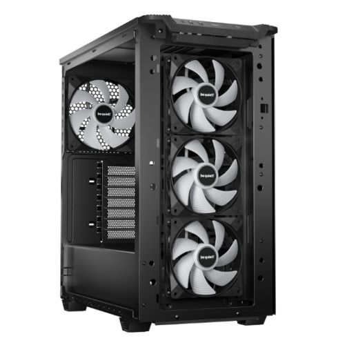 Be Quiet! Pure Base 501 LX Gaming Case w/ Glass Side, ATX, Compact Design, 4x ARGB Fans, ARGB Controller & Hub, High Airflow, USB-C, Black