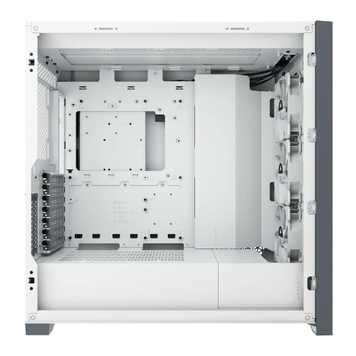 Corsair iCUE 5000X RGB Gaming Case w/ 4x Tempered Glass Panels, E-ATX, 3 x AirGuide RGB Fans, Lighting Node CORE included, USB-C, White