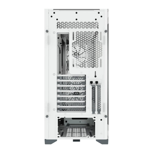Corsair iCUE 5000X RGB Gaming Case w/ 4x Tempered Glass Panels, E-ATX, 3 x AirGuide RGB Fans, Lighting Node CORE included, USB-C, White