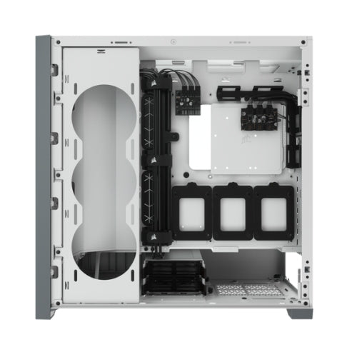 Corsair iCUE 5000X RGB Gaming Case w/ 4x Tempered Glass Panels, E-ATX, 3 x AirGuide RGB Fans, Lighting Node CORE included, USB-C, White