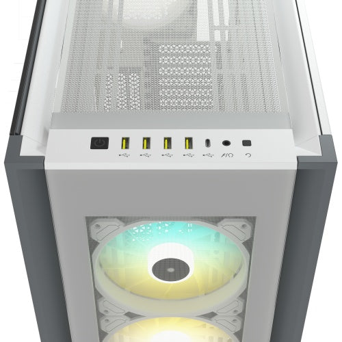 Corsair iCUE 7000X RGB Gaming Case w/ 3x Tempered Glass Panels, E-ATX, 3 x SP140 RGB Elite Fans, iCUE Commander CORE XT included, USB-C, White