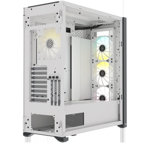 Corsair iCUE 7000X RGB Gaming Case w/ 3x Tempered Glass Panels, E-ATX, 3 x SP140 RGB Elite Fans, iCUE Commander CORE XT included, USB-C, White