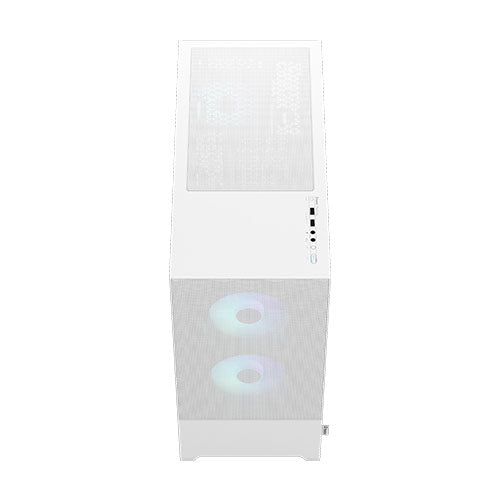 Fractal Design Pop Air RGB (White TG) Gaming Case w/ Clear Glass Window, ATX, Hexagonal Mesh Front, 3 RGB Fans & ARGB Controller