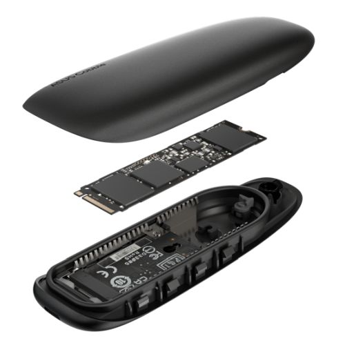 Asus Cobble M.2 PCIe/SATA SSD Caddy, USB 3.2 Gen2 Type-C, IP55 Water & Dust Resistant, Screwless Installation, Black