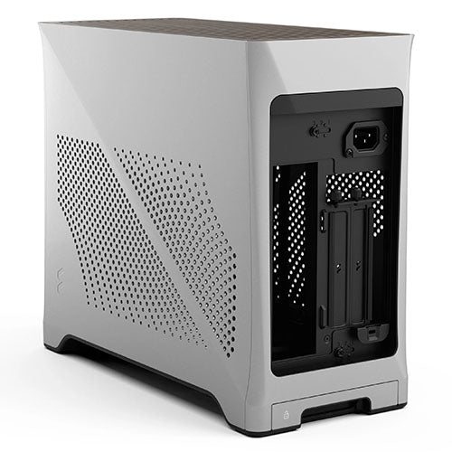 Fractal Design Era 2 ITX (Silver) Compact Case w/ Walnut Top, Mini ITX, Requires SFX/SFX-L PSU, 2 Fans, 3-Slot GPU & 280mm Radiator Support, USB-C