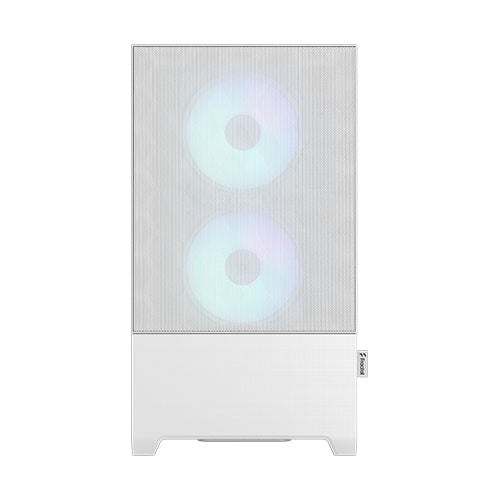 Fractal Design Pop Mini Air RGB (White TG) Gaming Case w/ Clear Glass Window, Micro ATX, Hexagonal Mesh Front, 3 RGB Fans & ARGB Controller