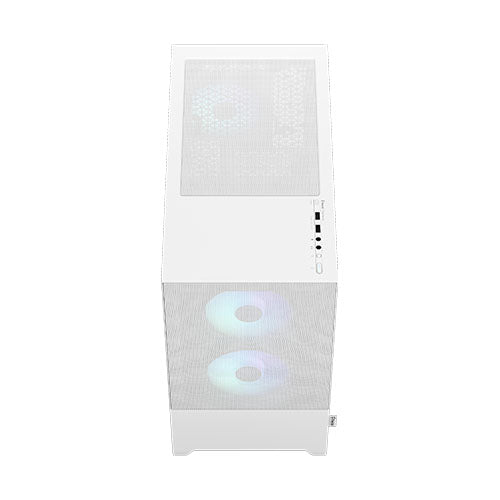 Fractal Design Pop Mini Air RGB (White TG) Gaming Case w/ Clear Glass Window, Micro ATX, Hexagonal Mesh Front, 3 RGB Fans & ARGB Controller
