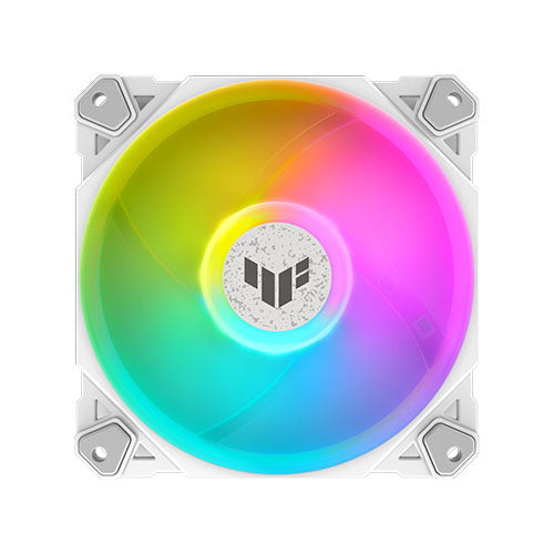 Asus TUF Gaming TF120 ARGB 12cm PWM Case Fan, Fluid Dynamic Bearing, Double-layer LED Array, Up to 1900 RPM, White Edition