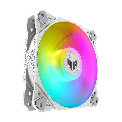 Asus TUF Gaming TF120 ARGB 12cm PWM Case Fan, Fluid Dynamic Bearing, Double-layer LED Array, Up to 1900 RPM, White Edition