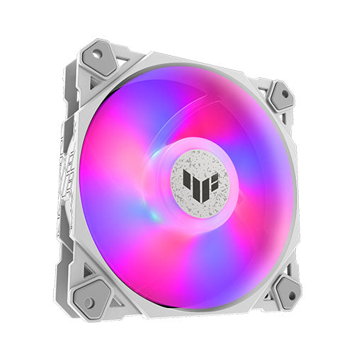 Asus TUF Gaming TF120 ARGB 12cm PWM Case Fan, Fluid Dynamic Bearing, Double-layer LED Array, Up to 1900 RPM, White Edition