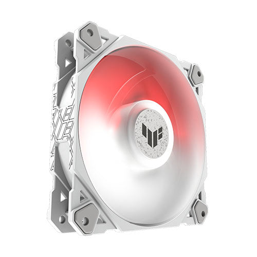 Asus TUF Gaming TF120 ARGB 12cm PWM Case Fan, Fluid Dynamic Bearing, Double-layer LED Array, Up to 1900 RPM, White Edition