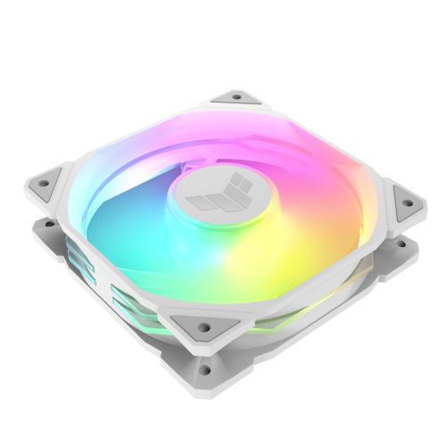 Asus TUF Gaming TR120 ARGB 12cm PWM Case Fans (3 Pack), Hydraulic Bearing, 28mm Frame, Double-layer LED Matrix Design, 2000 RPM, White