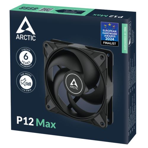Arctic P12 Max High-Speed 12cm PWM Case Fan, Fluid Dynamic Bearing, 400-3300 RPM, Black