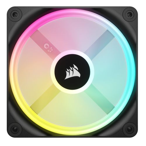 Corsair iCUE LINK QX120 12cm PWM RGB Case Fans (3 Pack), 34 RGB LEDs, Magnetic Dome Bearing, 2400 RPM, iCUE LINK Hub Included, Black