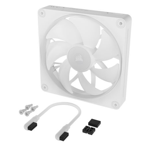 Corsair iCUE LINK LX140 14cm PWM RGB Case Fan, 18 RGB LEDs, Magnetic Dome Bearing, 2000 RPM, White, Single Fan Expansion Kit