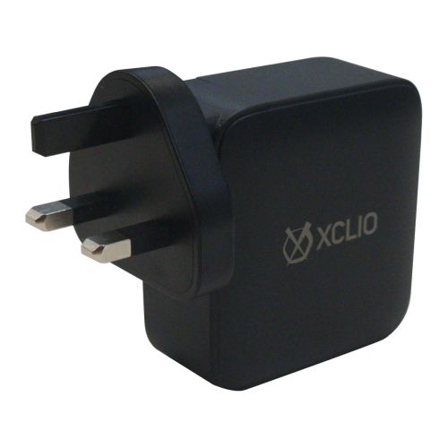 Xclio (XC-W240W-G) 3-pin Wall Plug USB GaN III Charger, 2x 140W USB-C, 1x 30W USB-C, 1 x USB A, QC3.0, PD3.1