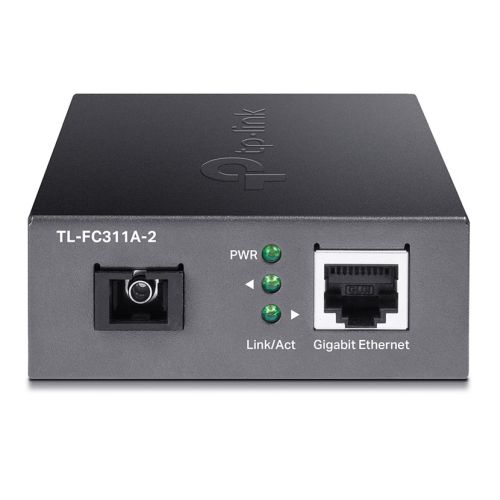 LINK (TL-FC311A-2) Gigabit WDM Media Converter, Fiber up to 2km, Auto-Negotiation RJ45 Port, GB SC Fiber Port, 1550 nm TX, 1310 nm RX