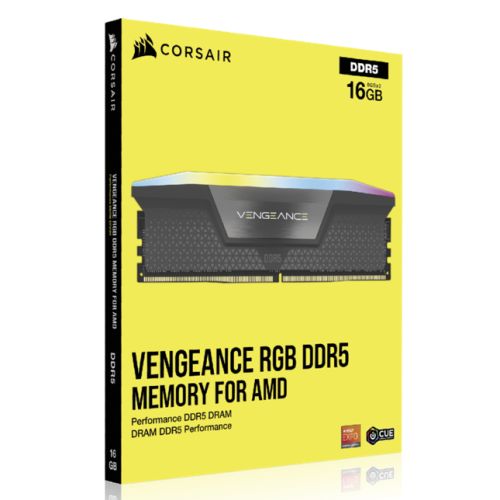 Corsair Vengeance RGB 32GB Kit (2 x 16GB), DDR5, 6000MHz (PC5-48000), CL30, 1.4V, PMIC, AMD EXPO & Intel XMP 3.0, Black, DIMM Memory