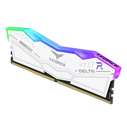Team T-Force Delta RGB 32GB Kit (2 x 16GB), DDR5, 6000MHz (PC5-48000), CL30, ECC, AMD EXPO & XMP 3.0, PMIC, DIMM Memory, White