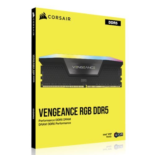 Corsair Vengeance RGB 64GB Kit (2 x 32GB), DDR5, 6400MHz (PC5-51200), CL32, 1.4V, XMP 3.0, PMIC, Black, DIMM Memory