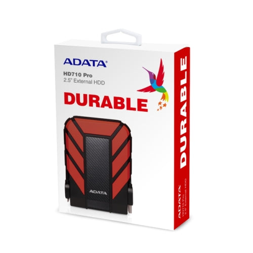 ADATA 1TB HD710 Pro Rugged External Hard Drive, 2.5", USB 3.1, IP68 Water/Dust Proof, Shock Proof, Red