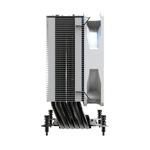Vida Boreas White ARGB Heatsink & Fan, Intel/AMD, 2000RPM Hydraulic Fan, 6 Copper Heatpipes, 220W TDP *ARGB and Optional Plain Fans Included*