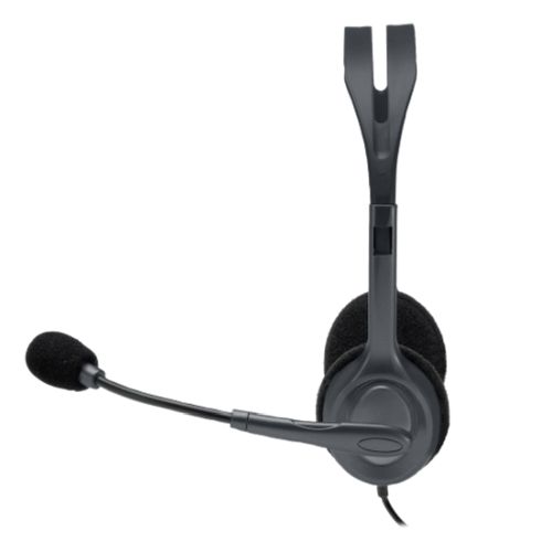 Logitech H111 Headset, 3.5mm Jack, 180° Rotating Mic, 2.35M Cable