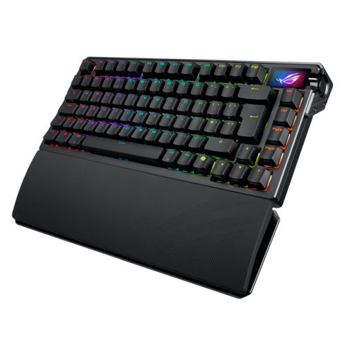 Asus ROG AZOTH Extreme Compact 75% Mechanical RGB Gaming Keyboard, Wireless/Btooth/USB, NX Snow Switches, 8000Hz, OLED Display, Control Knob