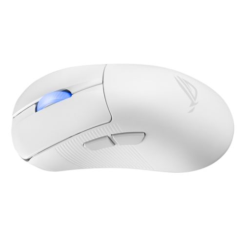 Asus ROG Keris II Ace Wireless Lightweight Gaming Mouse, Wired/Wireless/Btooth, AimPoint Pro Sensor, Polling Rate Booster, 42000 DPI, RGB, White