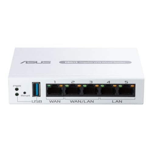Asus (ExpertWiFi EBG15) Gigabit VPN Wired Router, Up to 3x WAN, USB, IPS Intrusion Prevention, Layer 7 Firewall, Centralised Management