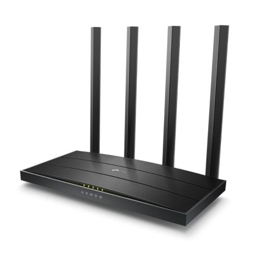 TP-LINK (Archer C6), AC1200 (867+300) Wireless Dual Band GB Cable Router, 4-Port, MU-MIMO, Access Point Mode