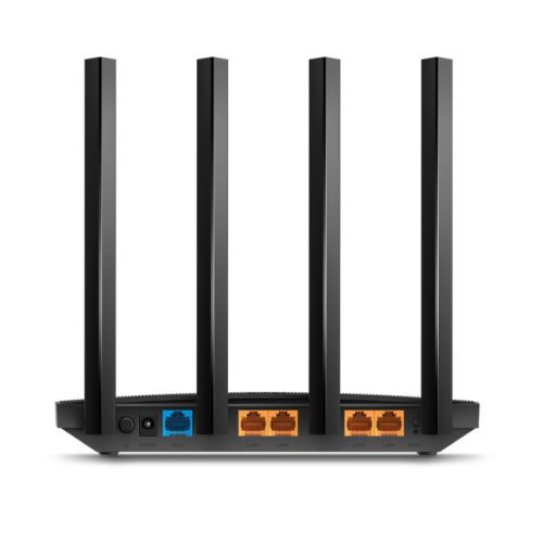 TP-LINK (Archer C6), AC1200 (867+300) Wireless Dual Band GB Cable Router, 4-Port, MU-MIMO, Access Point Mode