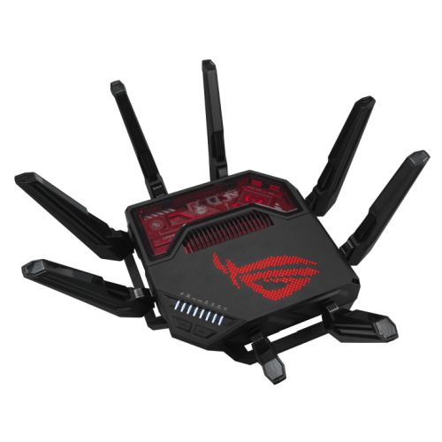 Asus (ROG Rapture GT-BE19000) BE19000 Tri-Band Wi-Fi 7 Gaming Router, 2x 10G Ports, 2.5G WAN, Game Acceleration, AiMesh, RGB Lighting