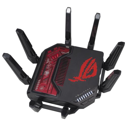 Asus (ROG Rapture GT-BE19000) BE19000 Tri-Band Wi-Fi 7 Gaming Router, 2x 10G Ports, 2.5G WAN, Game Acceleration, AiMesh, RGB Lighting