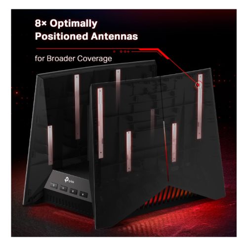 TP-LINK (Archer GE800) BE19000 Tri-Band Wi-Fi 7 Gaming Router, 2x10G Ports, USB, Game Panel & Acceleration, RGB Lighting, EasyMesh