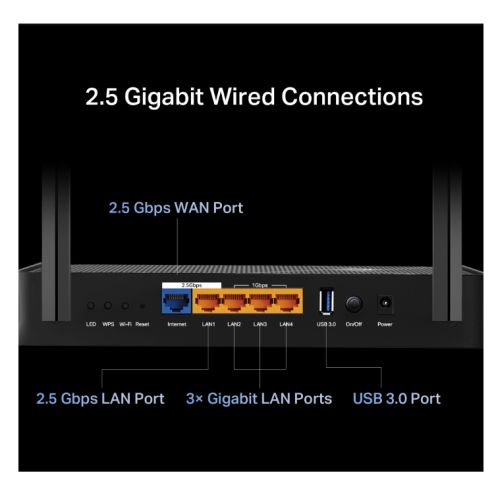 TP-LINK (Archer BE230) BE3600 Dual Band Wi-Fi 7 Router, MLO, 2.5G LAN, 2.5G WAN, USB, EasyMesh Compatible
