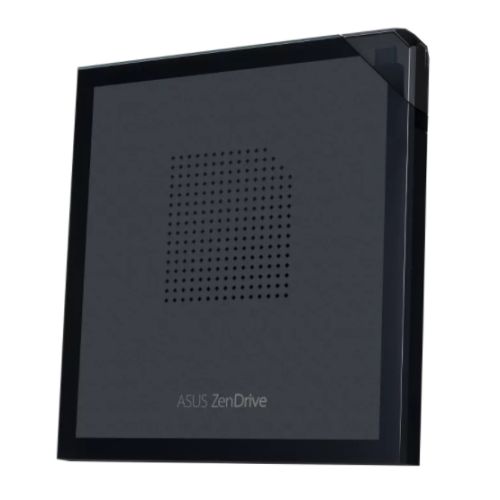 Asus (ZenDrive V1M) External Slimline DVD Re-Writer w/ Built-in Cable, USB-C, 8x, Encryption, M-Disc Support, Nero BackItUp, Black