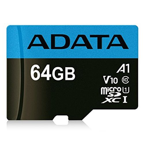ADATA 64GB Premier Micro SDXC Card with SD Adapter, UHS-I Class 10, A1 App Performance, 85MB/s