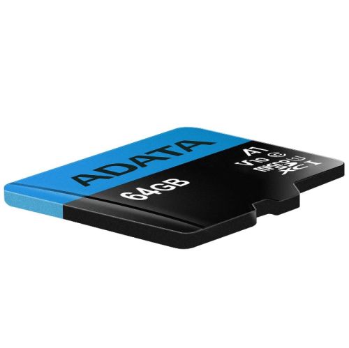 ADATA 64GB Premier Micro SDXC Card with SD Adapter, UHS-I Class 10, A1 App Performance, 85MB/s