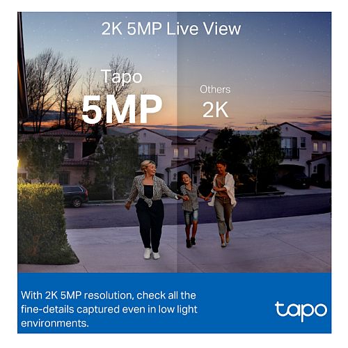 TP-LINK (TAPO D230S1) Smart Battery 2K 5MP Video Doorbell Kit w/ Hub, Night Vision, Ultra-Wide FOV, AI Detection & Notification, Anti-theft