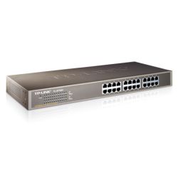 TP-LINK (TL-SF1024) 24-Port 10/100Mbps Unmanaged Rackmount Switch, Steel Case
