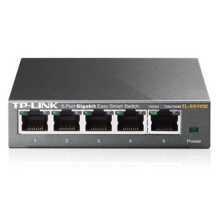 TP-LINK (TL-SG105E) 5-Port Gigabit Easy Smart Switch, Steel Case