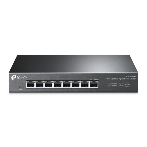 TP-LINK (TL-SG108-M2) 8-Port Unmanaged 2.5G Multi-Gigabit Desktop Switch, 8x 100/1G/2.5G, Fanless, Steel Case